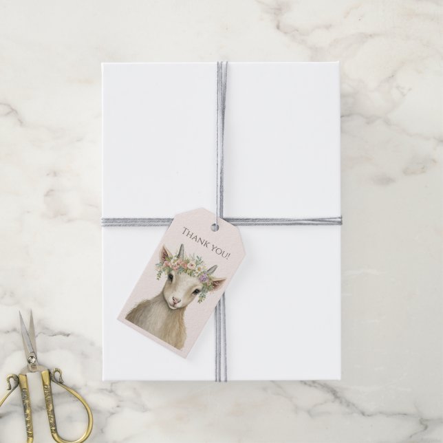 Étiquettes-cadeau Cute Merci de chèvre de Boho (Avec de la ficelle)