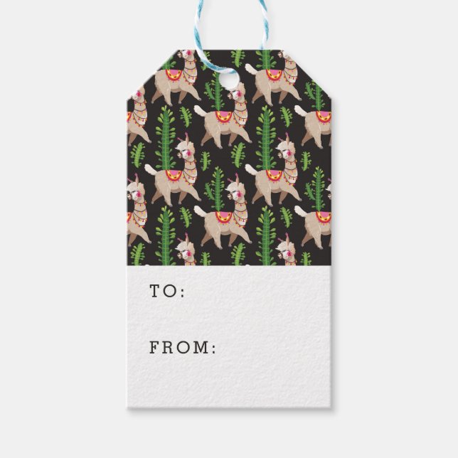 Étiquettes-cadeau Cute Motif Llamas Décorées (Devant)