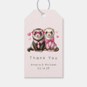 Étiquettes-cadeau Cute Otter Couple dans Love Le Merci de Valentine