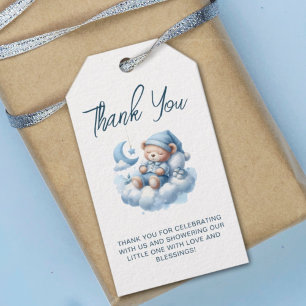 Étiquettes-cadeau Cute ours en aquarelle bébé remerciement pour la b