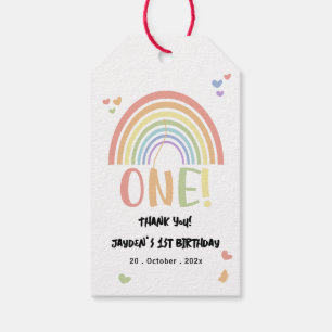 Étiquettes-cadeau Cute Pastel Arc-en-ciel 1er anniversaire
