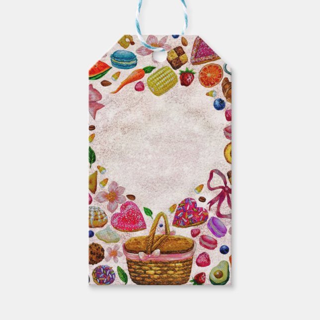 Étiquettes-cadeau Cute Pastry Confections Sweets (Devant)