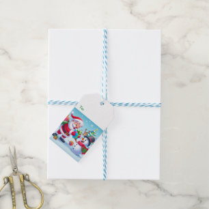 Étiquettes-cadeau Cute Père Noël et Snowman