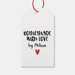 Étiquettes-cadeau Cute Personnalisée Maison Faite Avec Amour Blanc