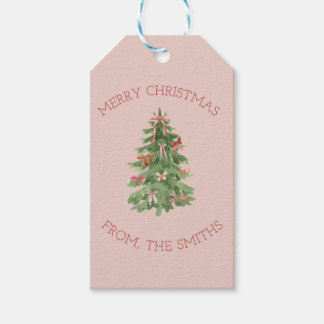 Étiquettes-cadeau Cute Pink Girly Christmas Tree Gift Stickers