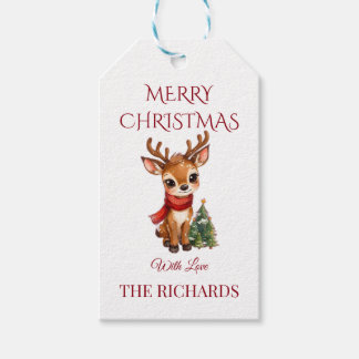 Étiquettes-cadeau Cute Reindeer Editable Christmas Gift Tag