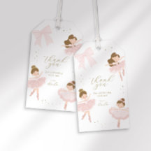 Cute Rose Bow Ballerina Anniversaire Merci Favoris