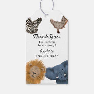 Étiquettes-cadeau Cute Safari Animaux Anniversaire