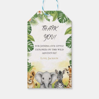 Étiquettes-cadeau Cute Safari Baby Animals Thank You Gift Tag