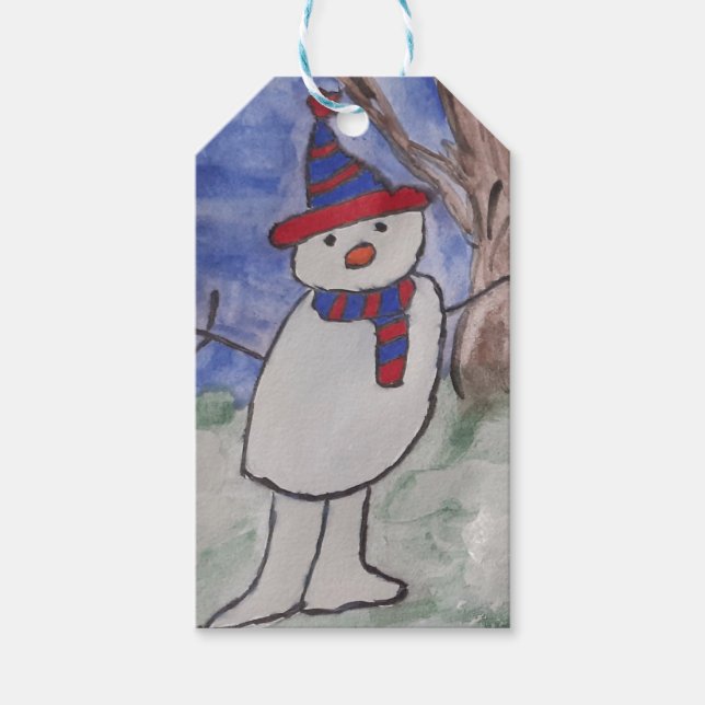 Étiquettes-cadeau Cute Snowman (Devant)