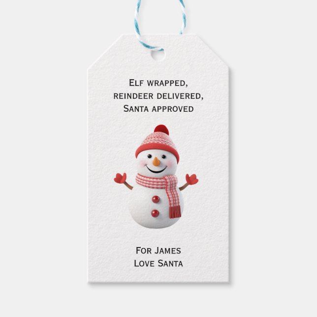 Étiquettes-cadeau Cute Snowman (Devant)