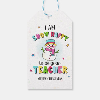 Étiquettes-cadeau Cute Snowman Teacher Christmas Tags to students