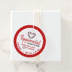 Étiquettes Cadeau Cute Sucre de canne Coeur Peppermenthe Sugar Scrub