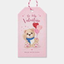 Cute Teddy Bear Ballons en forme de coeur rose Sai