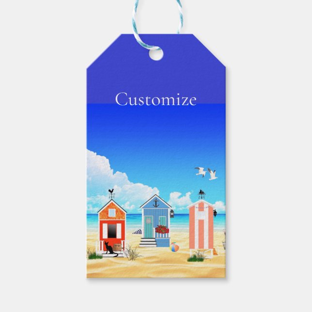 Étiquettes-cadeau Cute Tiny Beach Shacks Thunder_Cove (Devant)