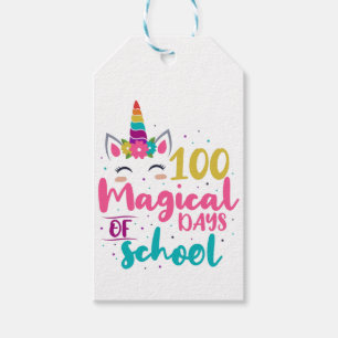 Étiquettes-cadeau Cute Unicorn 100 Jours Magiques De L'École