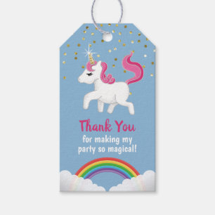 Étiquettes-cadeau Cute Unicorn Magical Party Rainbow Favoriser Merci