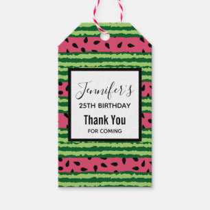 Étiquettes-cadeau Cute Watermelon Motif rose et vert Anniversaire