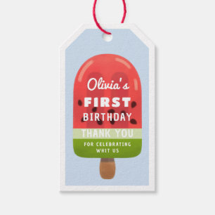 Étiquettes-cadeau Cute Watermelon Popsicle First Birthday Cadeaux Ta