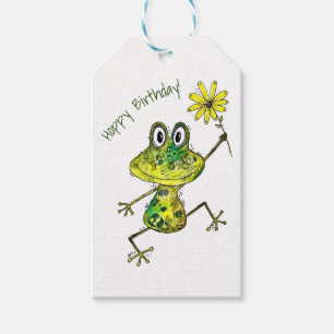 Étiquettes-cadeau Cute Whimsical Happy Frog