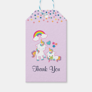 Étiquettes-cadeau Cute White Unicorns Magical Mama & Baby