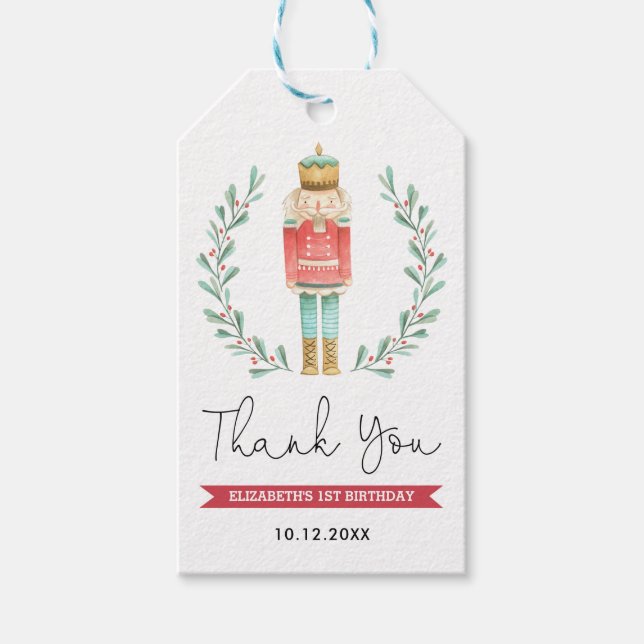 Étiquettes-cadeau Cute Winter Nutcracker Noël Fête Favoriser (Devant)
