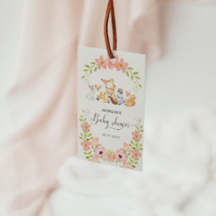 Étiquettes-cadeau Cute Woodland Animaux Baby shower Floral