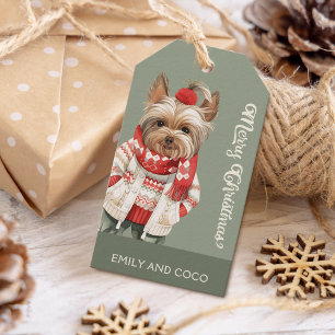 Étiquettes-cadeau Cute Yorkshire Terrier Fêtes Personnalisées