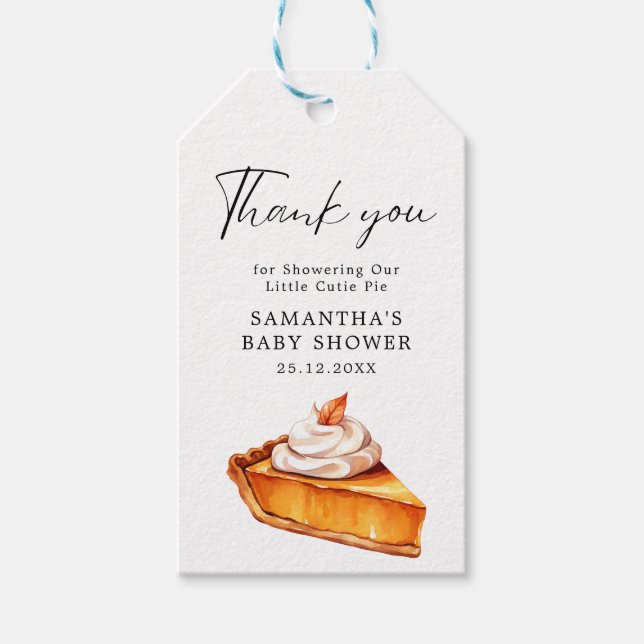 Étiquettes-cadeau Cutie Pie Citrouille Automne Baby showers Livres p (Devant)