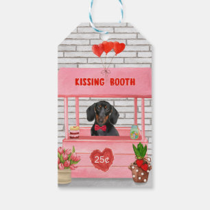 Étiquettes-cadeau Dachshund Chien Valentine's Day Kissing Booth