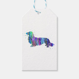 Étiquettes-cadeau Dachshund, Dachshund empreinte d'aquarelle pour ch