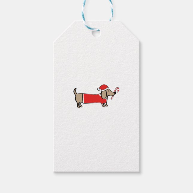 Étiquettes-cadeau Dachshund de Noël (Devant)
