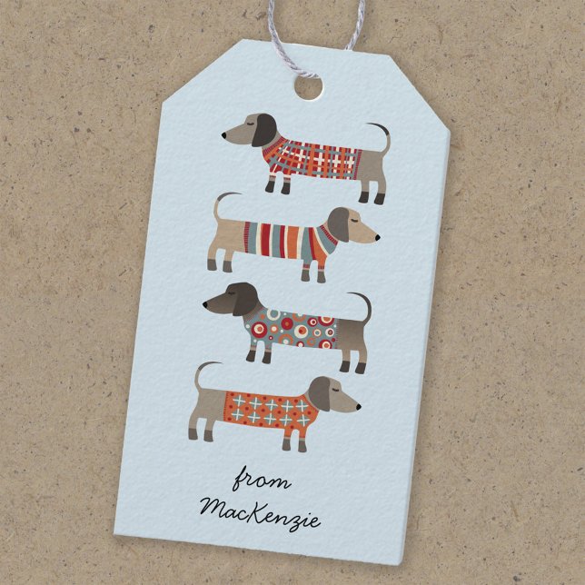 Étiquettes-cadeau Dachshund Sausage Chien Personnalisé (Créateur téléchargé)