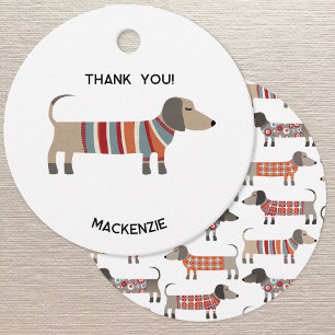 Étiquettes Cadeau Dachshund Wiener Sausage Chien Personnalisé