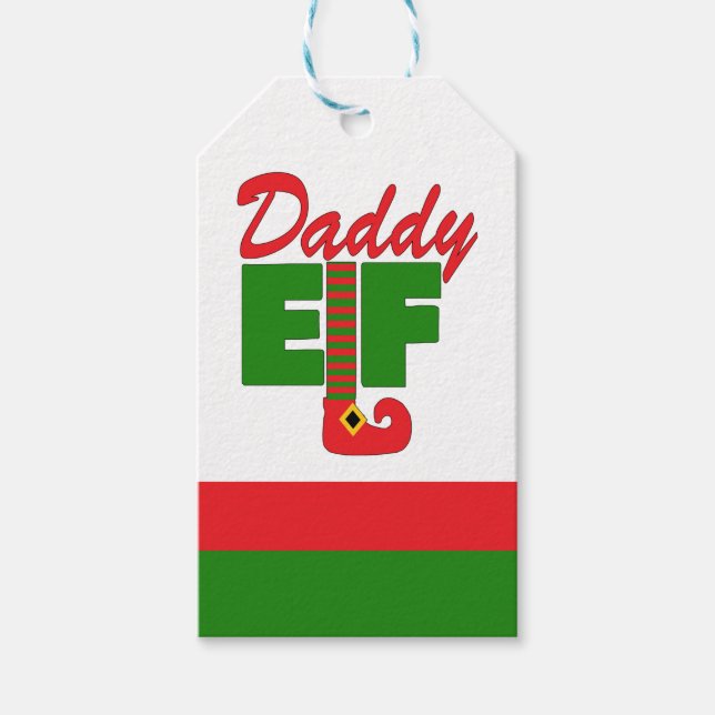 Étiquettes-cadeau Daddy Elf (Devant)
