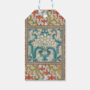 Étiquettes-cadeau Daffodique chintz papier peint à fleurs Art nouvea