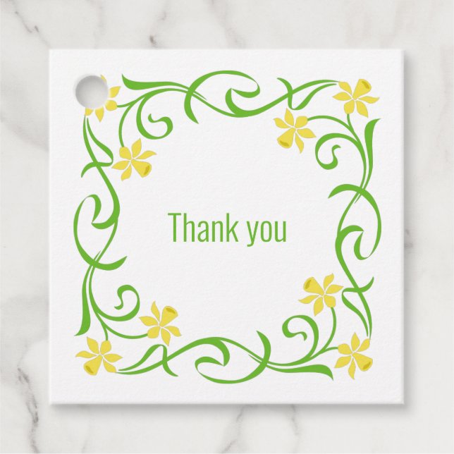 Étiquettes Cadeau Daffodiques de printemps (Devant)