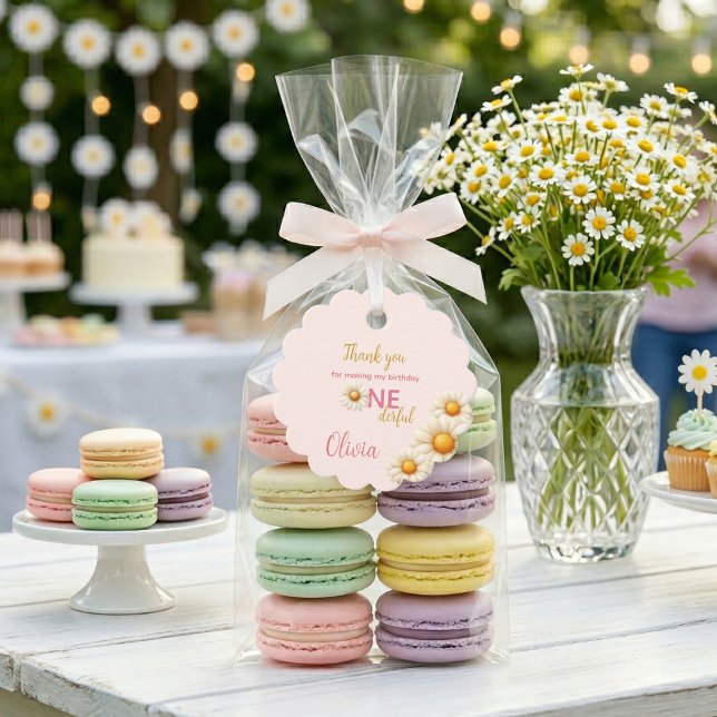 Étiquettes Cadeau Daisy 1st Birthday - Isn't She ONEderful Boho  (Daisy 1st Birthday - Isn't She ONEderful Boho Favor Tags)