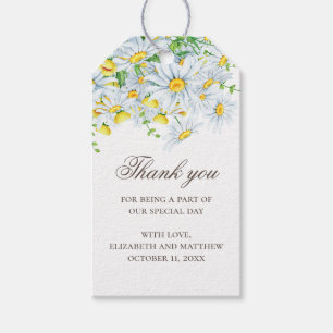 Étiquettes-cadeau Daisy. Aquarelle remerciement de mariage floral ca