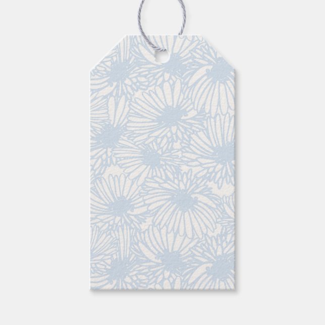 Étiquettes-cadeau Daisy Blooms - Bleu Poudre (Devant)