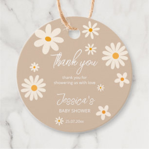 Étiquettes Cadeau Daisy rétro désert baby shower boho merci