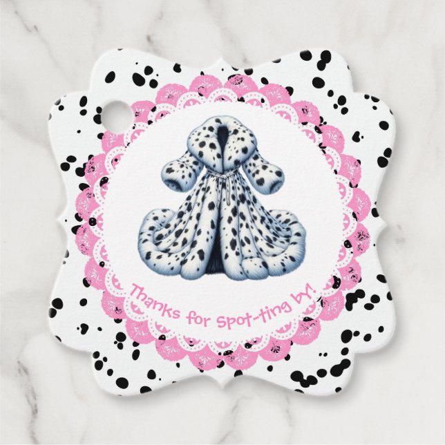 Étiquettes Cadeau Dalmatie Imprimer Anniversaire | Black and White p (Devant)