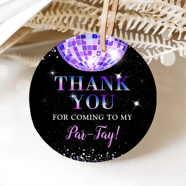 Étiquettes Cadeau Dans Mon Anniversaire Purple Disco Anniversaire (Créateur téléchargé)
