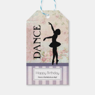 Étiquettes-cadeau Danse - Ballerina Silhouette Anniversaire Vintage