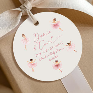 Étiquettes Cadeau Danse et Twirl Ballerina Baby shower de ballet ros