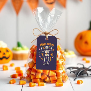 Étiquettes-cadeau Danser drôle Squelette Halloween Festive