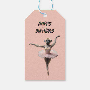Étiquettes-cadeau Danseur De Ballet Gibbon Monkey Dans Un Tutu,