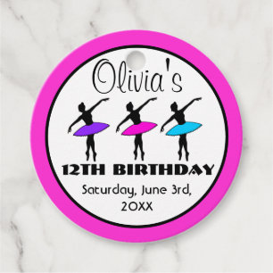 Étiquettes Cadeau Danseurs de ballet Ballerina Neon Danse Anniversai