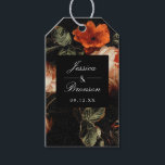 Étiquettes-cadeau Dark Romantic Floral Rose Master Mariage néerlanda<br><div class="desc">Customisez le texte et déplacez ou mettez à l'échelle la forme et les floraux selon vos besoins. L'échelle de forme et la couleur sont modifiables. La photo arrière est facultative ; choisissez une couleur arrière - plan,  ajoutez plus de texte ou copiez et collez les éléments avant à l'arrière.</div>