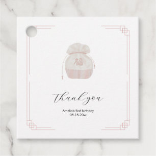 Étiquettes Cadeau Daujanchi coréen rose carré faveur tag